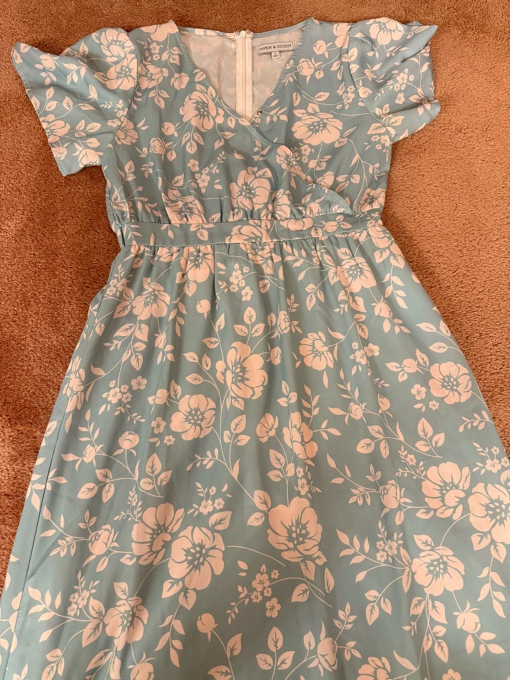 Piper & Scott Light Blue Floral Dress - Small - Picture 2 of 3